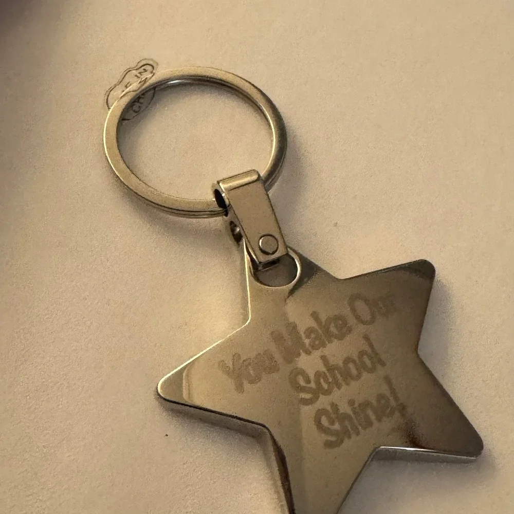 Star Keychain You Make Our School Shine Appreciation Gift Silver Tone